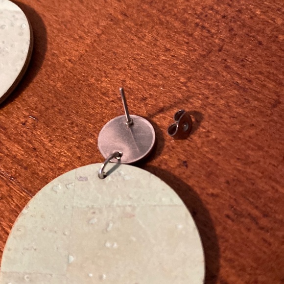 4/$25 Light Green Cork Earrings - Picture 3 of 3